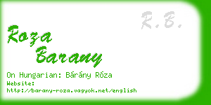 roza barany business card