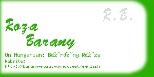 roza barany business card